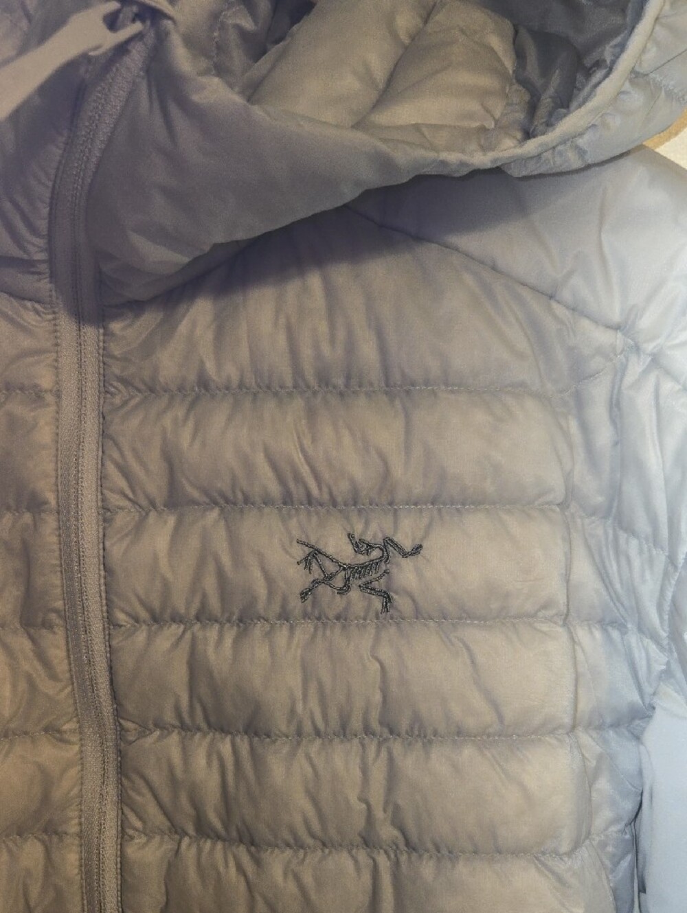 Arc'teryx Light Gray Hooded Puffer Jacket - Picture 3 of 10